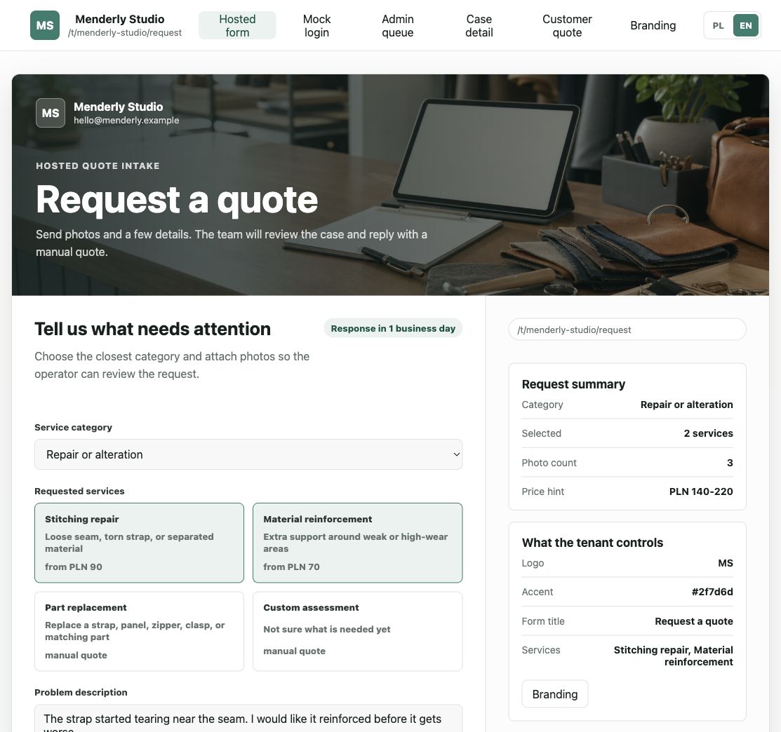 Hosted form with uploaded customer photos